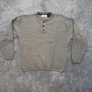 Bill Blass Sweater Mens 2XL XXL Henley Knit Pullover Casual Textured Pattern
